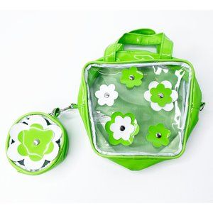 Lime Green and Clear Flower Power Purse